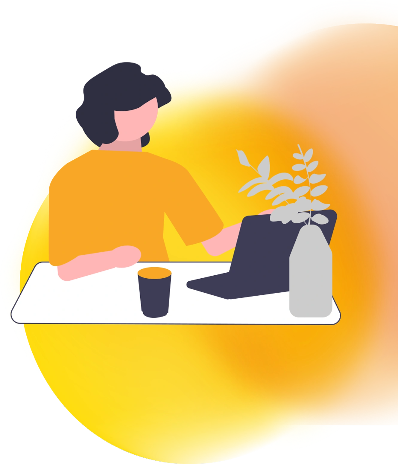 Illustration of a women with a circle